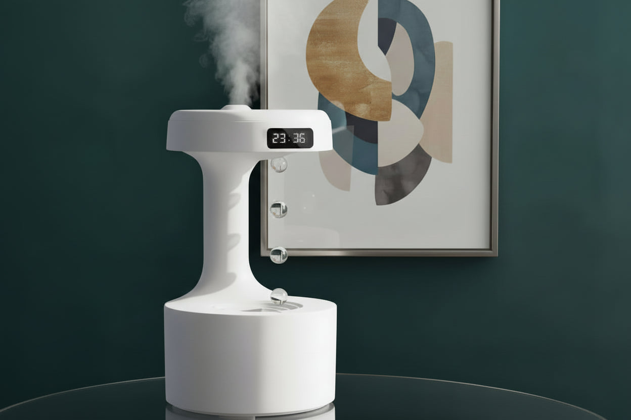 Anti-Gravity Humidifier Aroma Diffuser with Clock