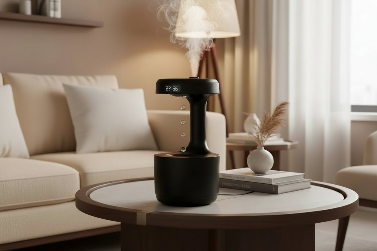 Anti-Gravity Humidifier Aroma Diffuser with Clock