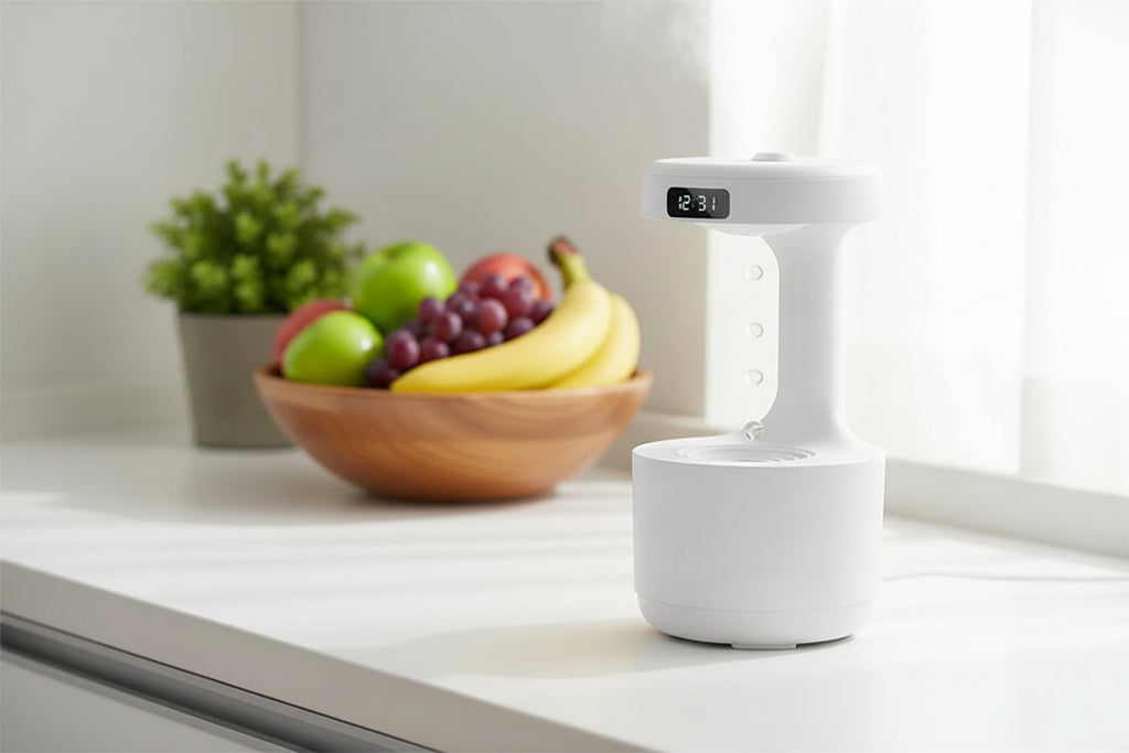 Anti-Gravity Humidifier Aroma Diffuser with Clock